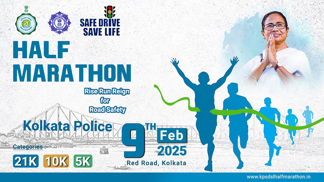 Kolkata Police Safe Drive Save Life Half Marathon 2025